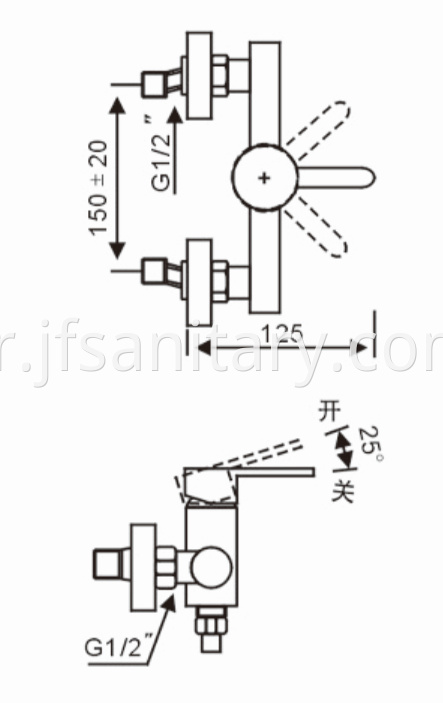 Size Of Bathroom Wall Mixer